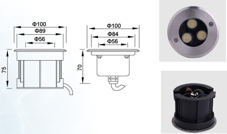 LED Buried Light Dimensions and Design
