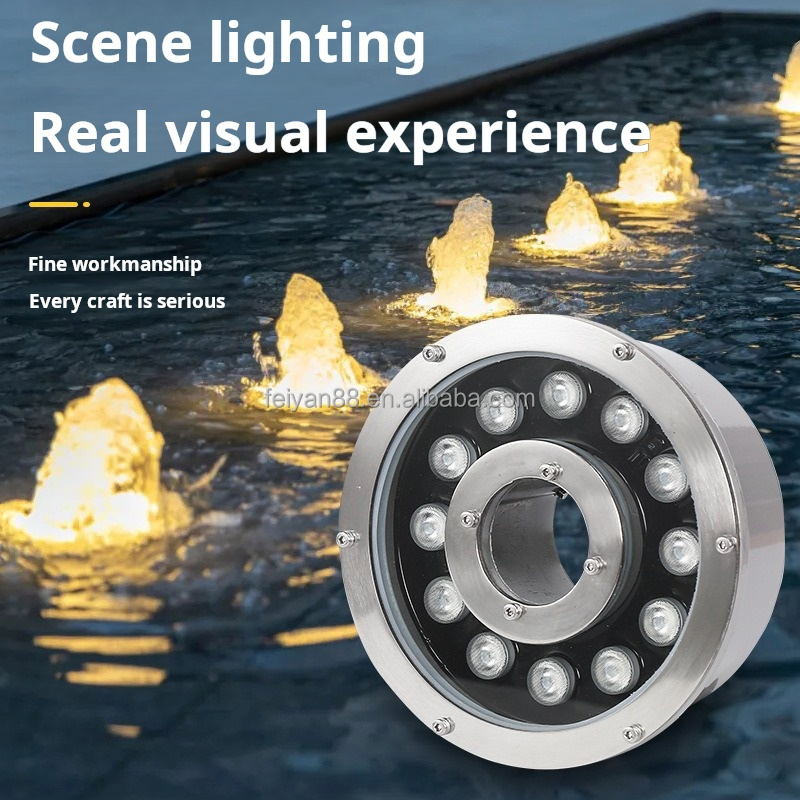Electric Stainless Steel IP68 Waterproof Pool Lamp RGB LED Garden Lights Outdoor Swimming Pool Fountain Light Water Float Pond