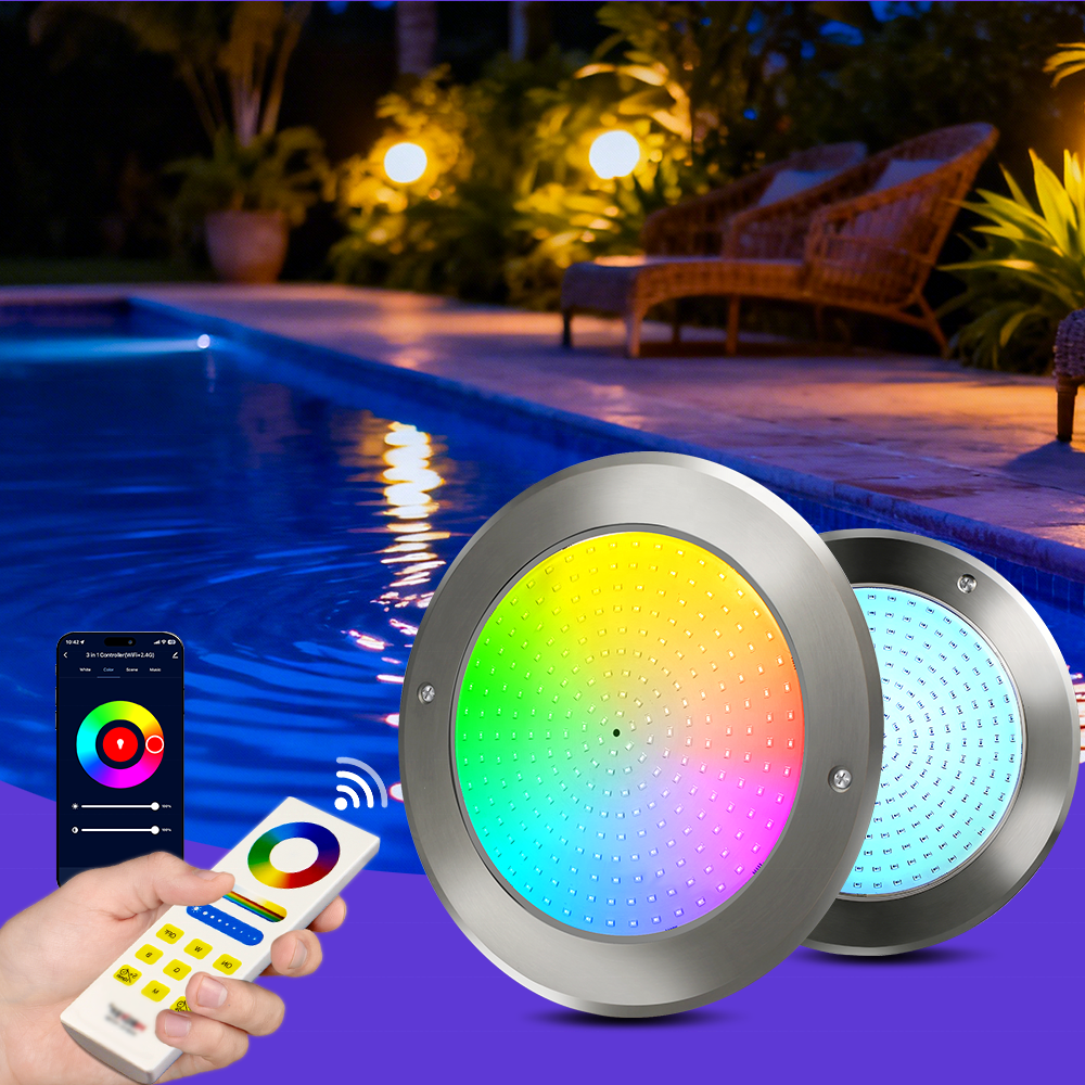 Ultra Thin 8mm Thickness 18W 25W 35W Waterproof Underwater Submersible Dive Warm White Wifi Led Pool Light