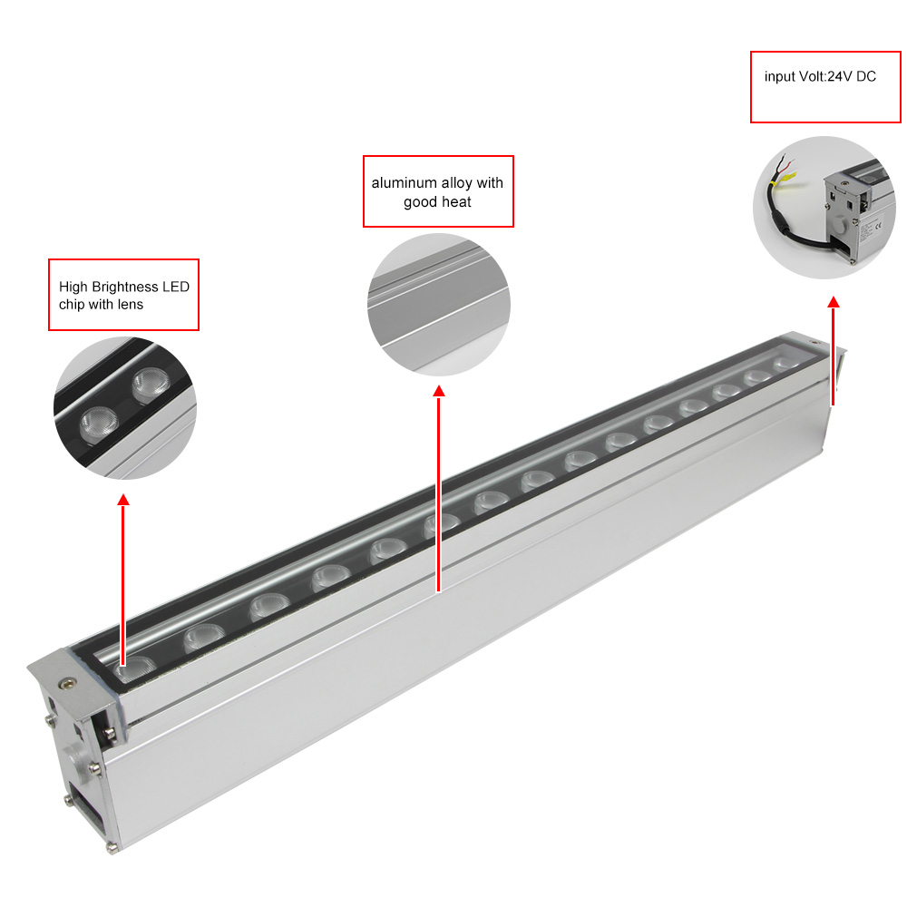 IP67 Waterproof Recessed Floor Linear Inground Light DC24V 1M 2M 3M Outdoor Garden Linear Underground Pool Lights IP68 Rated