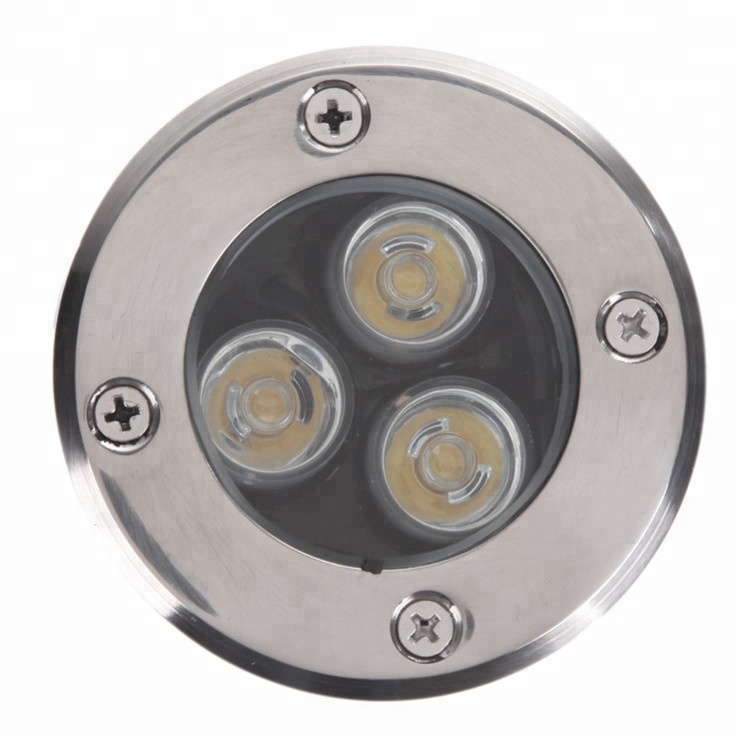 3W Buried Underwater Lights RGB Color Changing IP68 Round Underground LED Recessed Pool Light For Pond Fountain