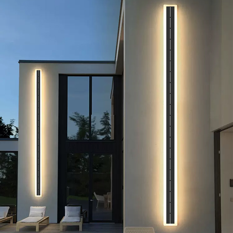 P65 Solar Powered Wall Light 12H Auto On/Off Linear LED Strip For Garden Pathway Facade Waterproof &amp; Wireless Installation