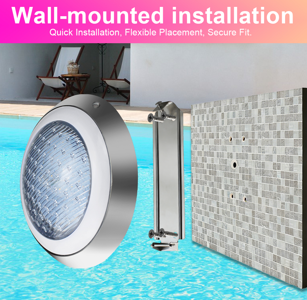 18W DC12V RGBW RGB+3000K RGB+6000K LED Swimming Pool Light Spa Bulb Underwater Pond Light Tub Lamp Wall Mounted Stainless Steel
