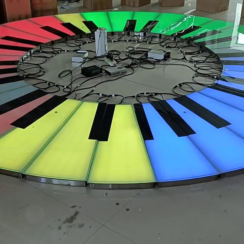 RGB Music Activate Piano Led Floor Lights LED Interactive Tile Interactive Musical Flooring Light Up Piano Tiles