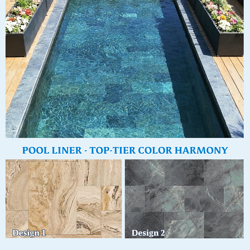 Luxury 1.5mm Swimming pool Liner Prefabricated Pond Inground Swimming pool Marble Patterned Pvc pool Liner Material On Sale