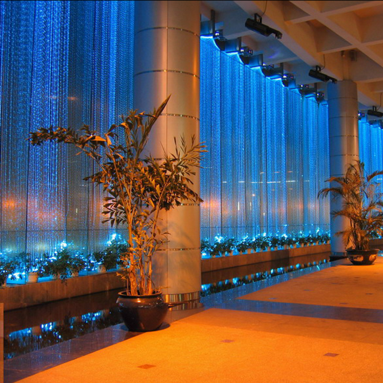 Led 1*0.75mm Fiber Optic Waterfall Lighting For Wedding Hall Curtain Multicolored Decorative Light
