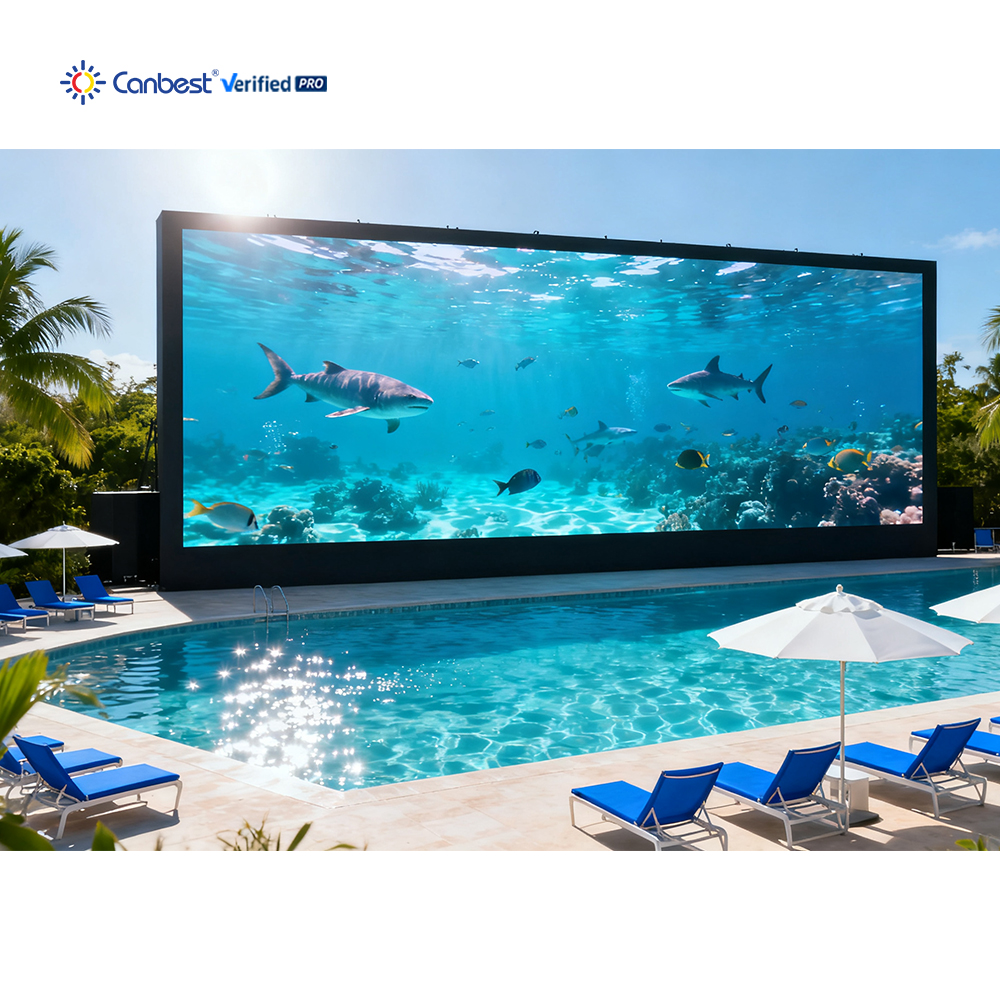 Canbest Poolside Outdoor LED Screen Waterproof High Brightness Billboard Display For Resort Hotel Villa Swimming Pool Cinema