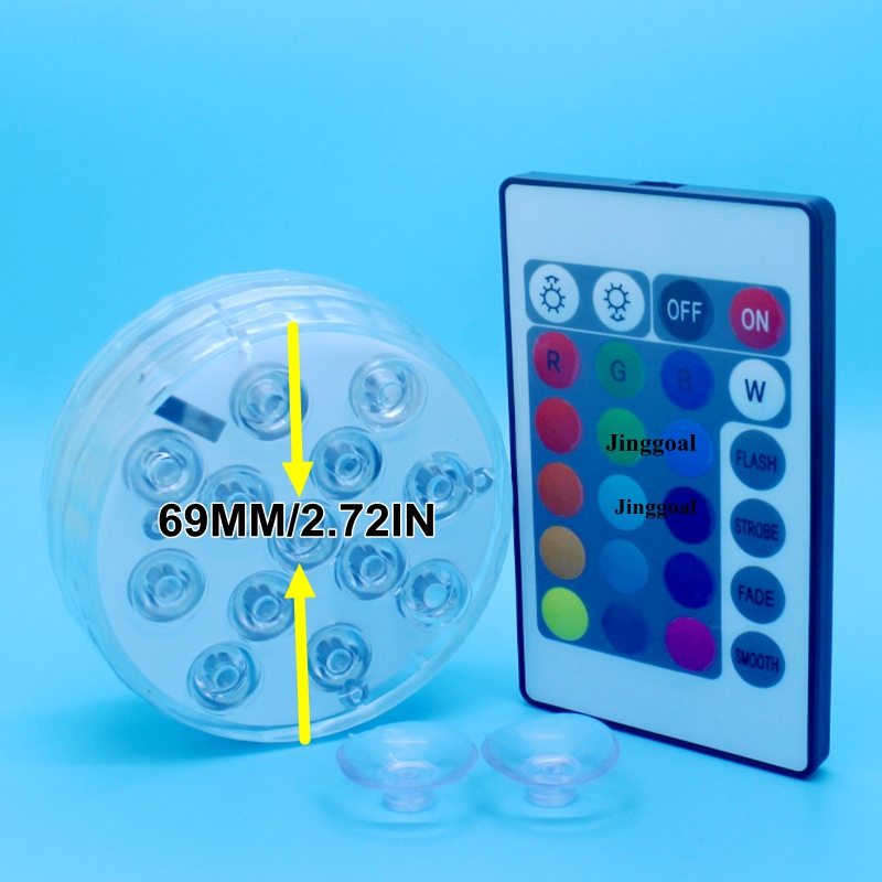 with Sucker and Magnet 13 LED Remote Controlled Submersible Underwater LED Fish Tank Pool Light Portable Cartoon Style CRI 60