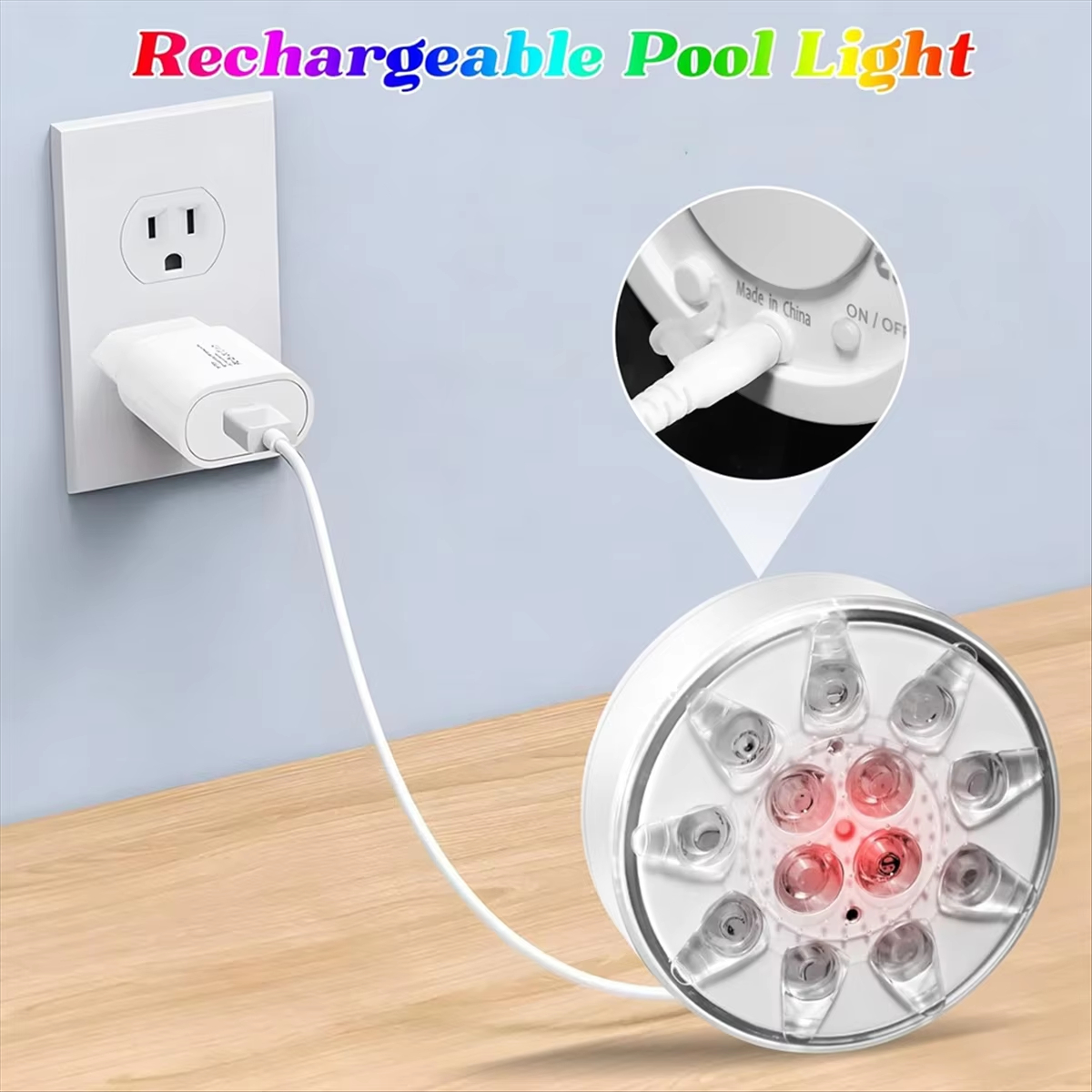 IP68 Waterproof LED Pool Lights 16-Color Changing Underwater Floating Light Led Solar Remote Magnetic Suction Cup Wedding Lights