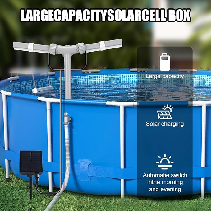Portable Foldable RGB Pool Light Waterfall Ground Inground Dual Adjustable Sprayer Sprinkler Solar Pool Fountain with Lights