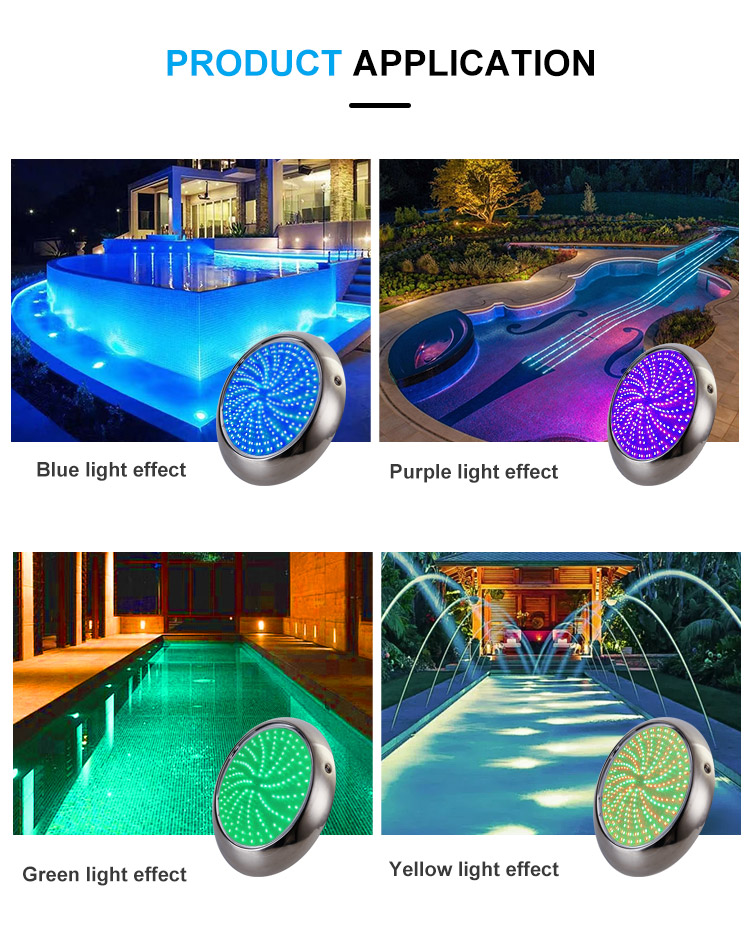 Wholesale IP68 LED Outdoor Full Color Swimming Pool Lights 304 Stainless Steel Underwater E27 Lights for Square Community Parks