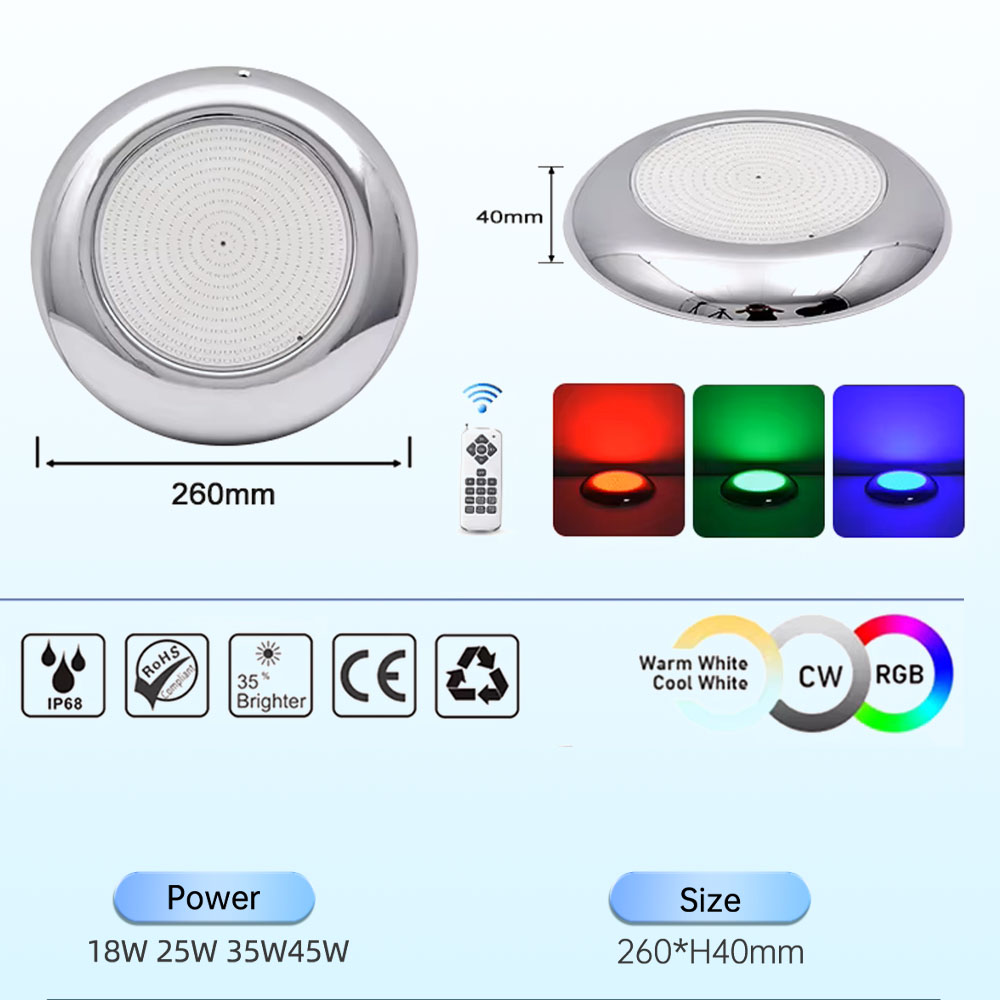 Wireless LED Pool Lights, IP68 Waterproof Underwater Swimming Pool Lights, Color-Changing Pool Lighting