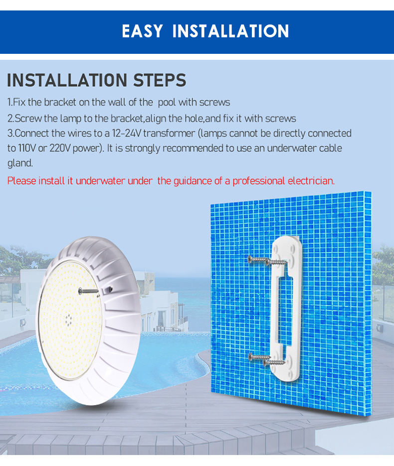 High Quality Pool Lamp Concrete Wireless 12V 18W Flat Oem Ip68 Waterproof Led Swimming Pool Light