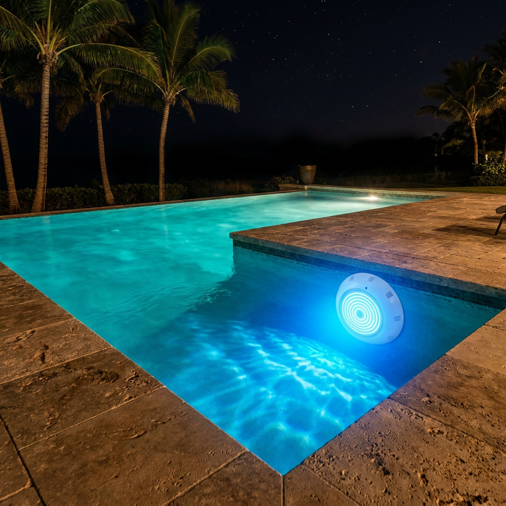 IP68 Waterproof Resin Filled Surface Mounted LED Pool Light AC12V Underwater Swimming Pool Lamp for Concrete/Vinyl Pool