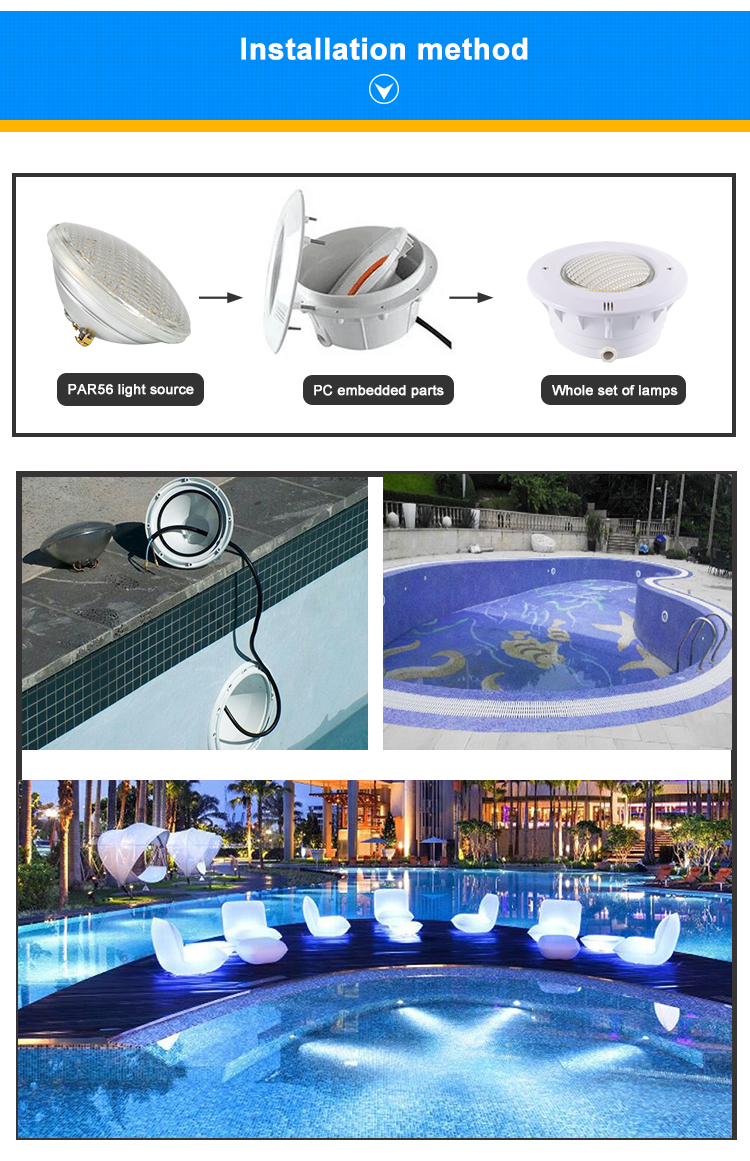 Recessed LED Pool Light PAR56 International LED Bulb Par56 Swimming Pool Light for Vinyl Liner Pool