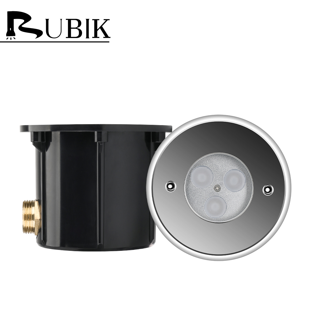 12V 9W LED Colorful Embedded Underground Pool Light 316 Stainless Steel IP68 Waterproof 2-Year Warranty 50000 Hours Lifespan