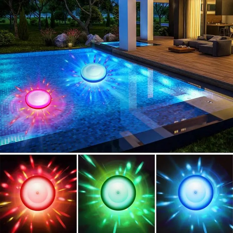 Floating Pool Lights Waterproof Pool Light Float Decoration Color Changing Light 7 Dynamic Effects Water Illumination