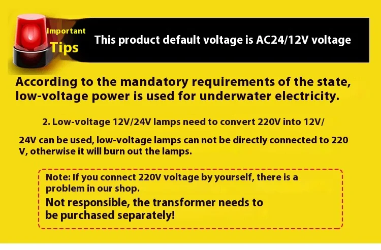 Outdoor Villa Garden Pool Light Low Voltage Landscape Lighting Underwater Glowing Diode RGB LED Fountain Light