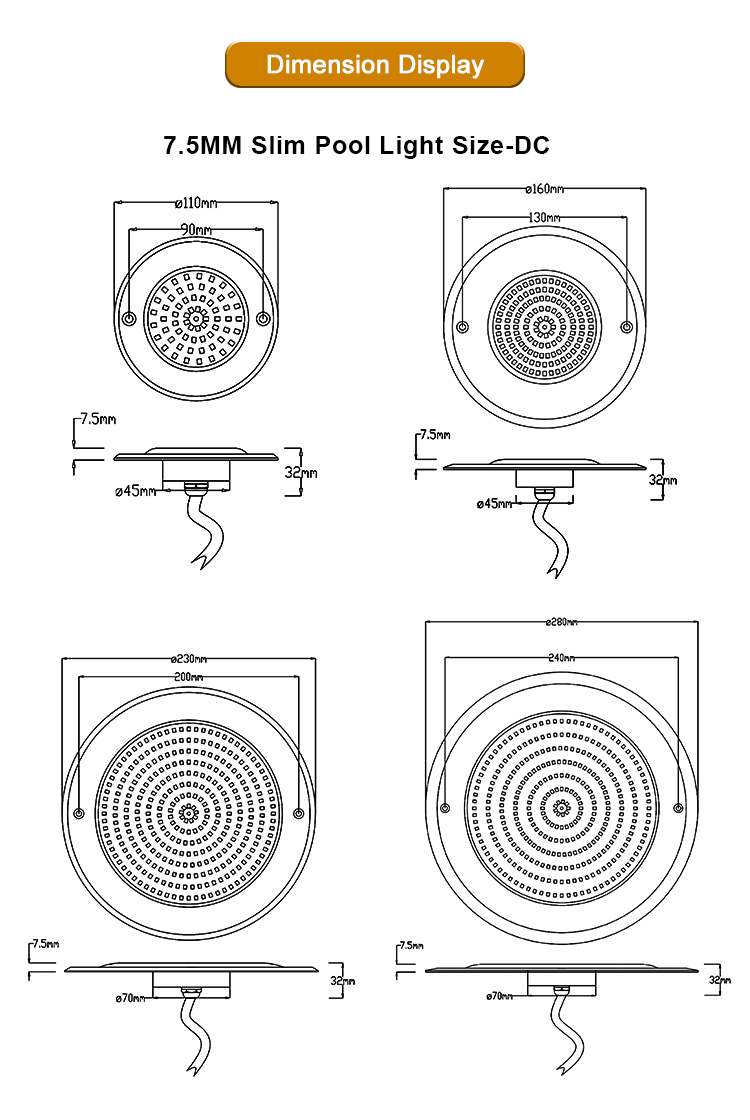 Swimming pool light application