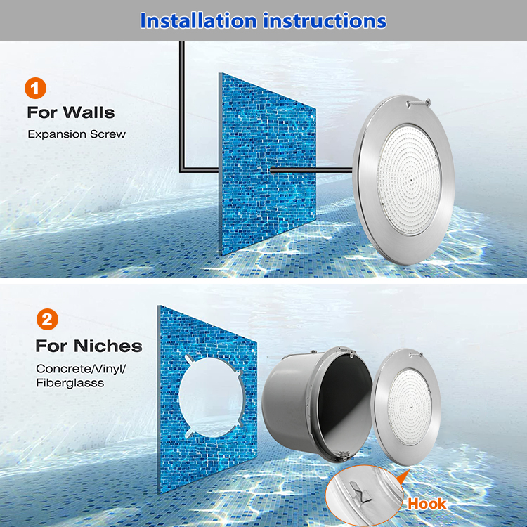 12V AC Ip68 Waterproof Par56 Above Ground Abs Smd2835 Remote Control Multicolor Underwater Rgb Swim Led Recessed Pool Lamp