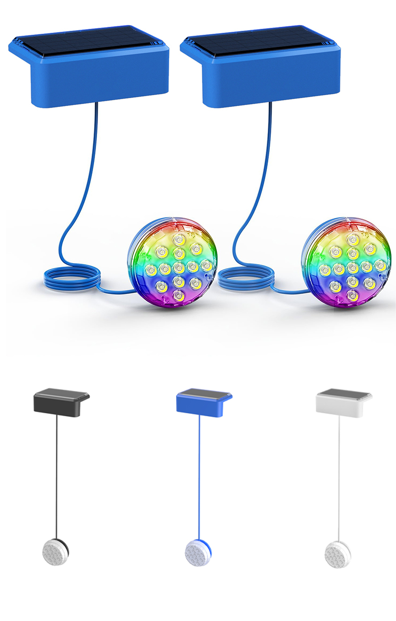EGH Solar Ultra Thin 1W Waterproof Underwater Submersible Dive Multi Color Changing RGBW Wifi Led Nicheless Pool Light