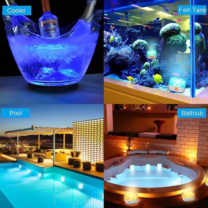 Magnetic Rechargeable LED Floating Light IP68 Swimming Pool Light 16 Colors Remote Control Submersible Lamp Warm White Bedroom