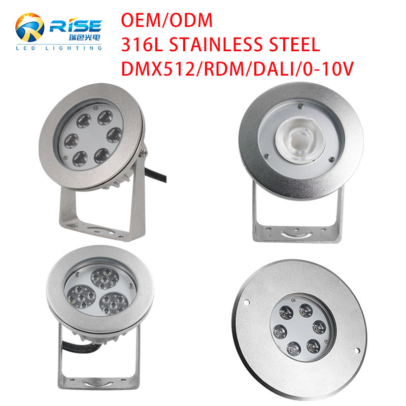 Outdoor Landscape Stainless Steel RGB IP68 24V DMX512/RDM Music Dancing Water Jet Fountain Underwater LED Swimming Pool Light