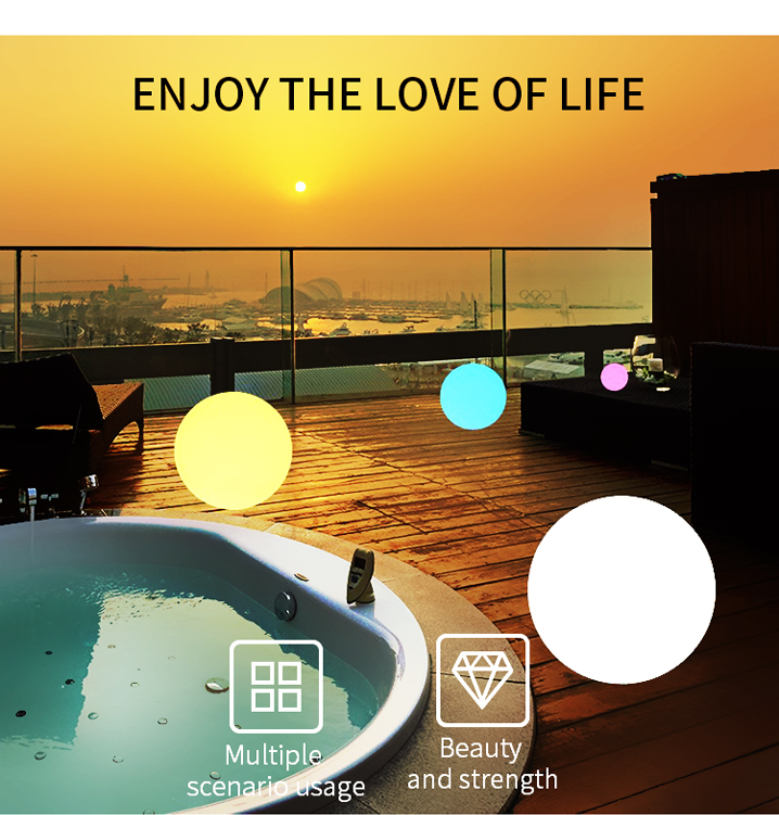 LED lighting garden ball application view