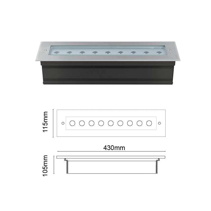 Underwater LED Lamp with RGBW and Dimmable Feature for Pool Landscape in Stainless Steel