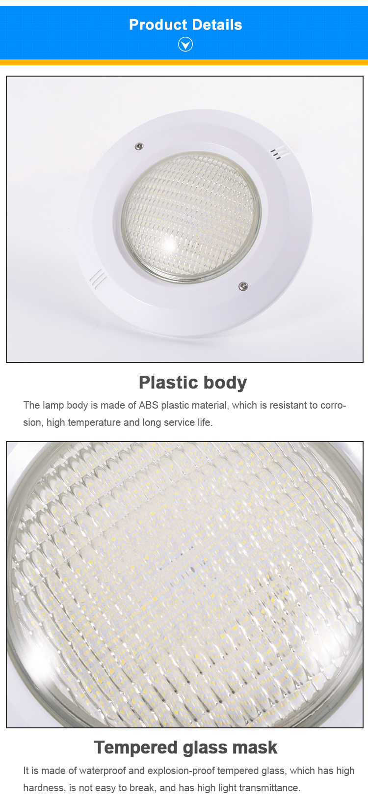 Recessed LED Pool Light PAR56 International LED Bulb Par56 Swimming Pool Light for Vinyl Liner Pool
