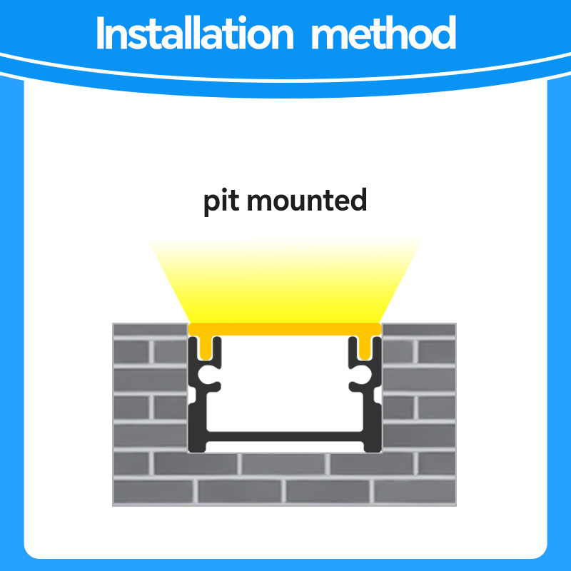 LED Inground Linear Light Aluminum Profile, Recessed Floor Lighting Channel For Outdoor Landscape