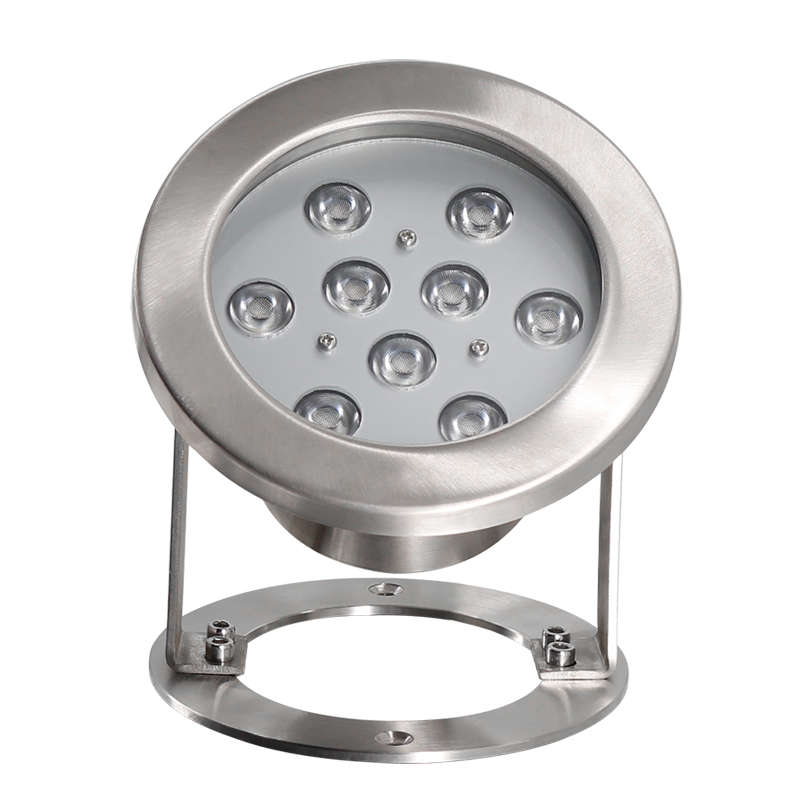 RGW RGBW 9W DMX Swimming Pool Led Underwater Light Stainless Steel 304 IP68 Adjustable 24 Volt Single Color, RGB-DMX 145*155mm