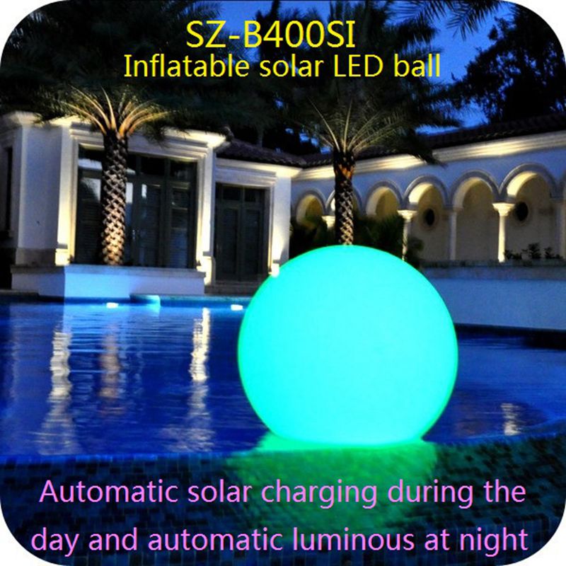 Inflatable Solar Floating Swimming Pool Pond LED Light Lamp Ball with RGBW Color Changing for Garden Beach Party