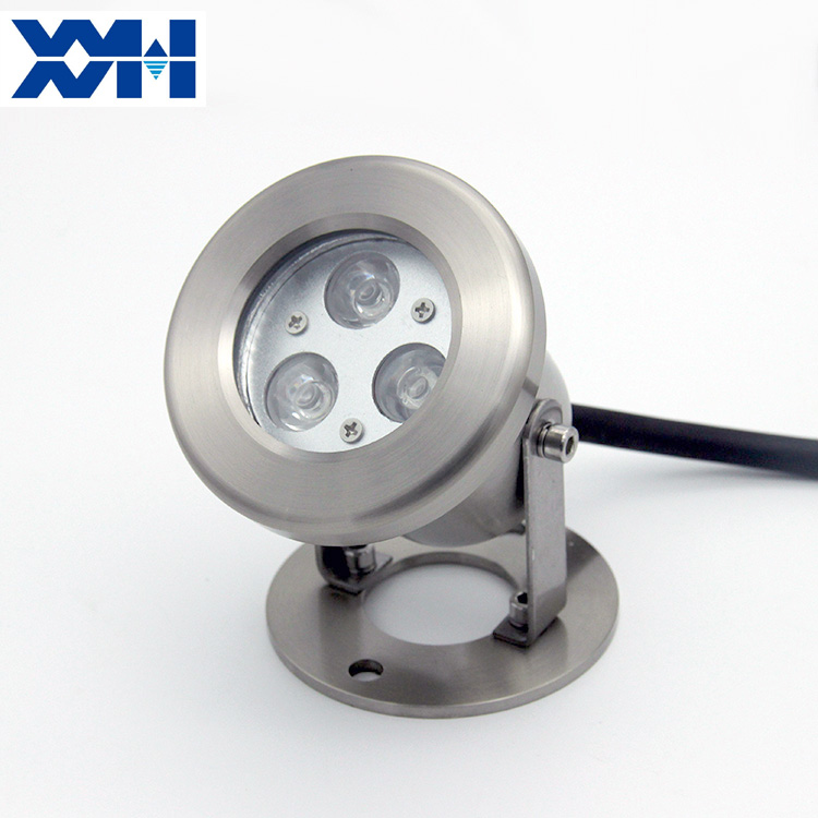 High Brightness 3W DMX512 RGB Colorful IP68 Waterproof Stainless Steel LED Underwater Pool Light For Swimming Pools &amp; Fountains