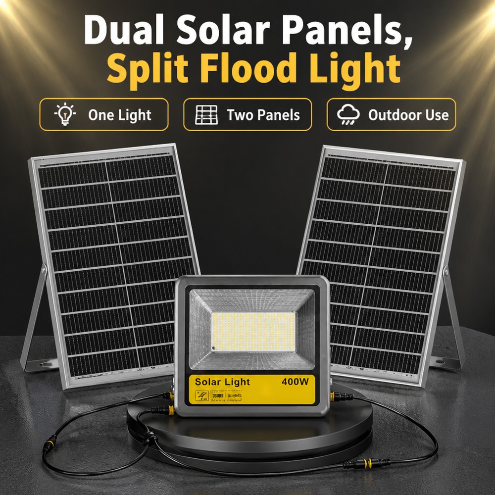 400W 3200lm LED Solar Flood Light Dusk to Dawn Remote Control IP66 Outdoor Security Lamp for Garden Fences Pools Barns Lawns