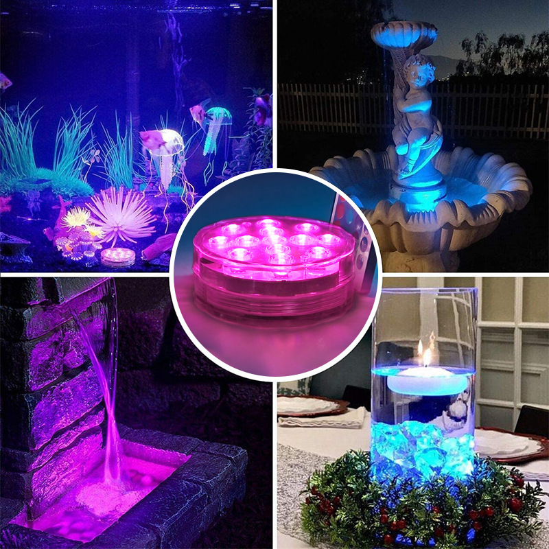 LED Submersible Light APP Remote Control IP68 Waterproof Magnetic-Suction Pool Aquarium Fish Tank Light RGB Seven-Color Dimmable