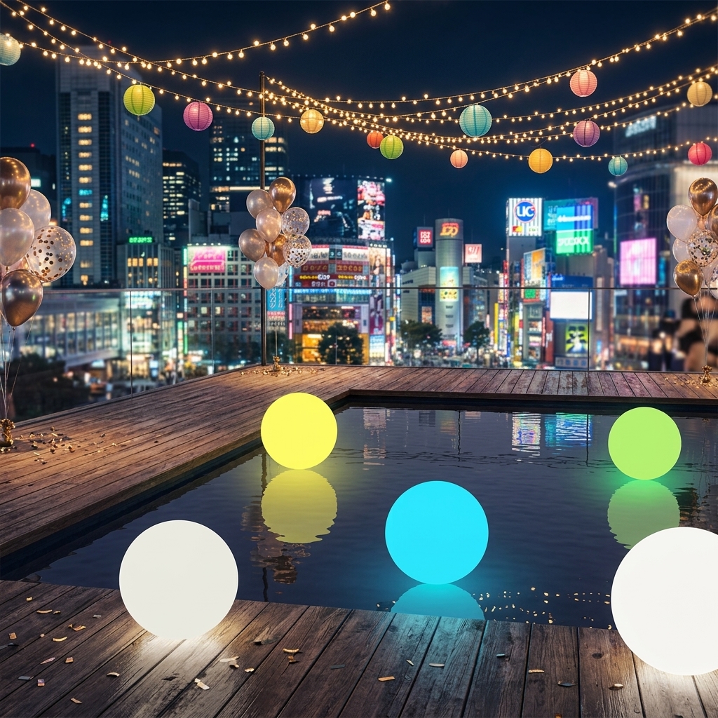 Led Round Ball Solar Light IP65 Waterproof Colorful Landscape Outdoor Lawn Beach Commercial Swimming Pool Decor Decorative Lamp