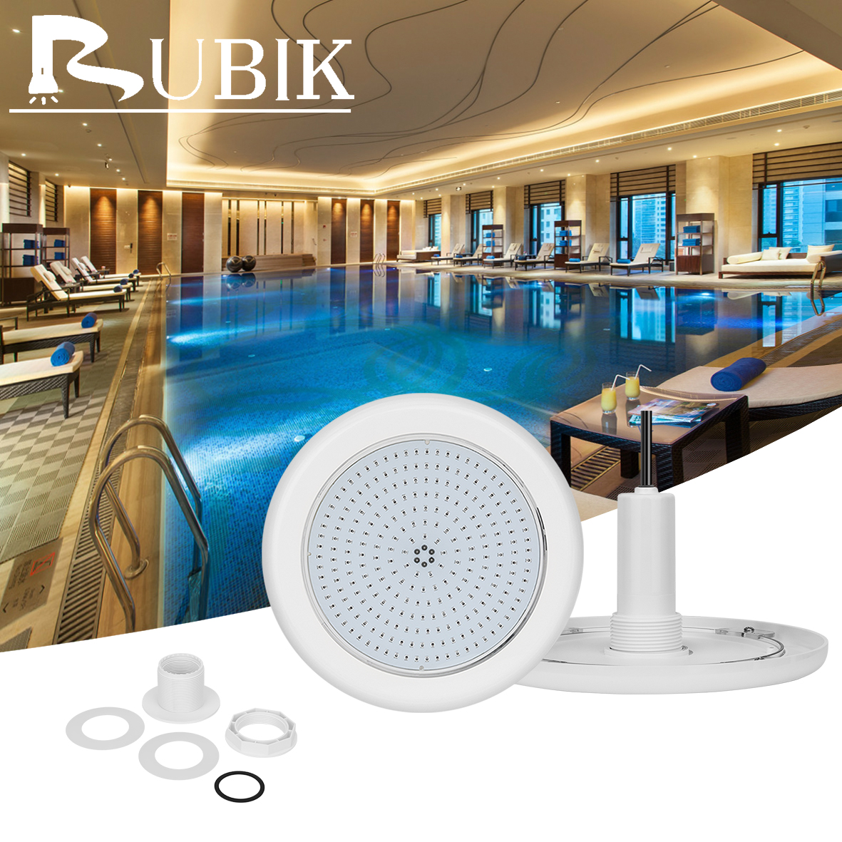 IP68 Waterproof ABS+PC LED Underwater Pool Light for Vinyl Lined Fiberglass Pools with Remote &amp; APP Control 2-Year Warranty