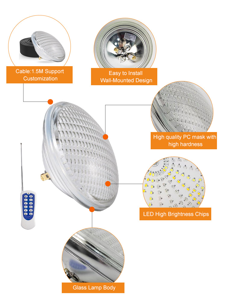 Ip68 12w 18w 24w 36w Recessed Led Swimming Pool Light Abs Rgb Control Underwater Lamp Par56 Underwater Light for Swimming Pool