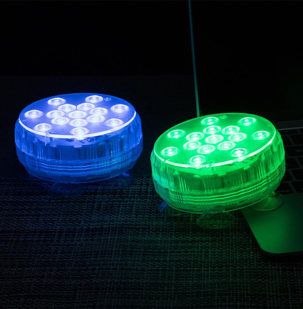 IP68 Wireless RF Remote Control RGB LED Underwater Swimming Pool Light Suction Cup Magnets Diving Light for Party Vase Fountain