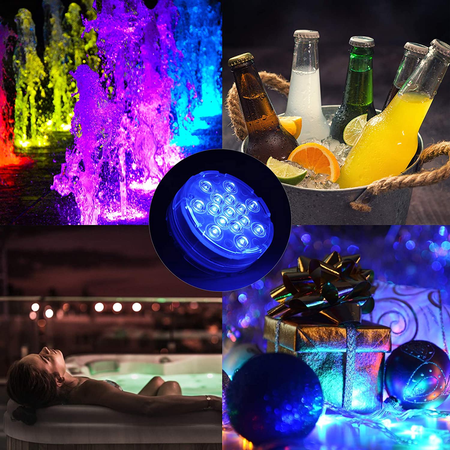 Magnetic Submersible Underwater Light USB Rechargeable Swimming Pool LED Night Lamp With Suction Cups