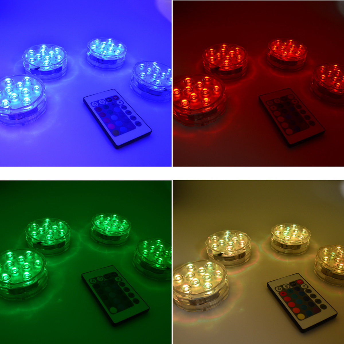 LED RGB Submersible Light With Magnet and Suction Cup Swimming Pool Light Underwater Tea Night Light for Pond