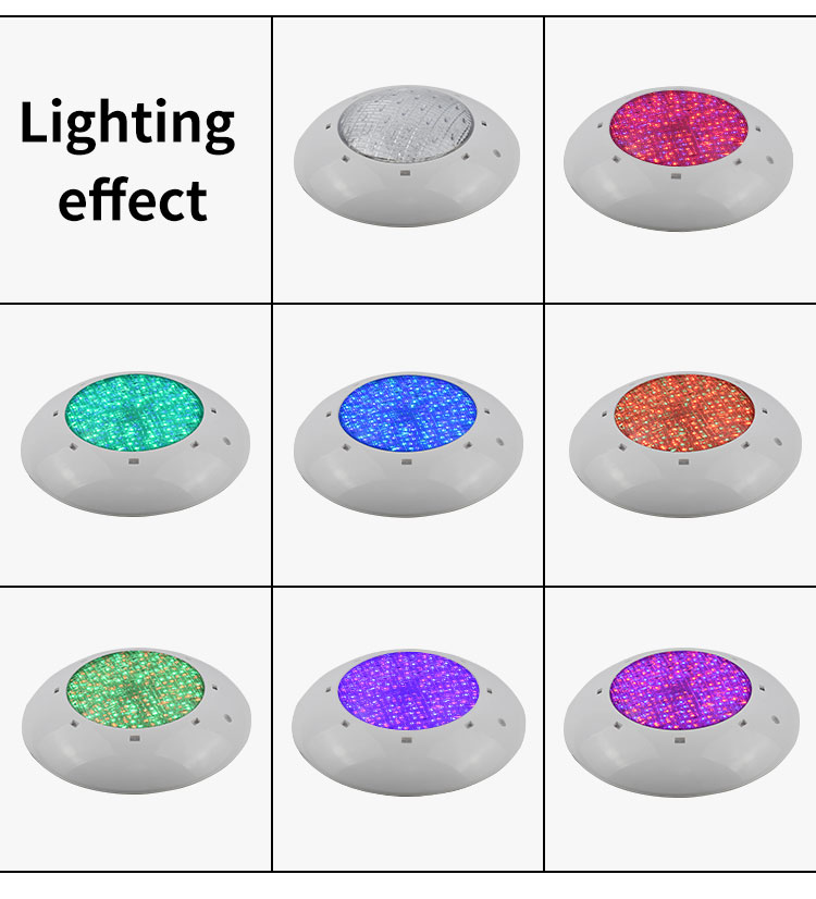 Wall Surface Mounted Plastic IP68 Waterproof 12V Low Voltage Multicolor Swimming Pool LED Lights