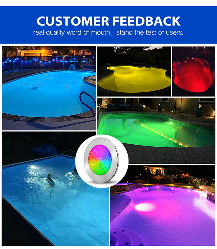 12V AC Ip68 Waterproof Par56 Above Ground Abs Smd2835 Remote Control Multicolor Underwater Rgb Swim Led Recessed Pool Lamp