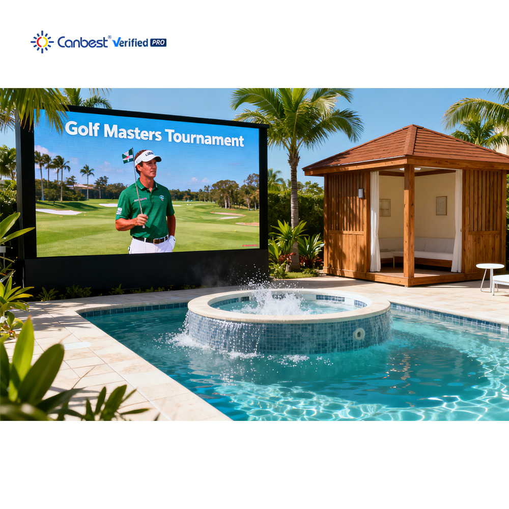 Canbest Poolside Outdoor LED Screen Waterproof High Brightness Billboard Display For Resort Hotel Villa Swimming Pool Cinema
