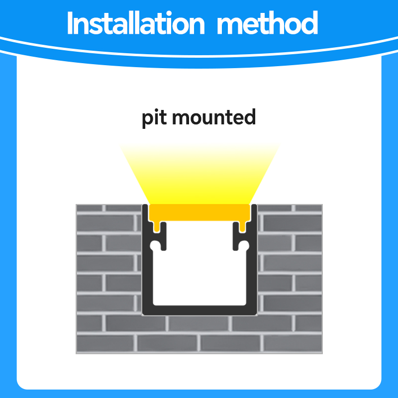 Waterproof Inground LED Aluminum Channel, Recessed Floor Linear Lighting Profile IP67