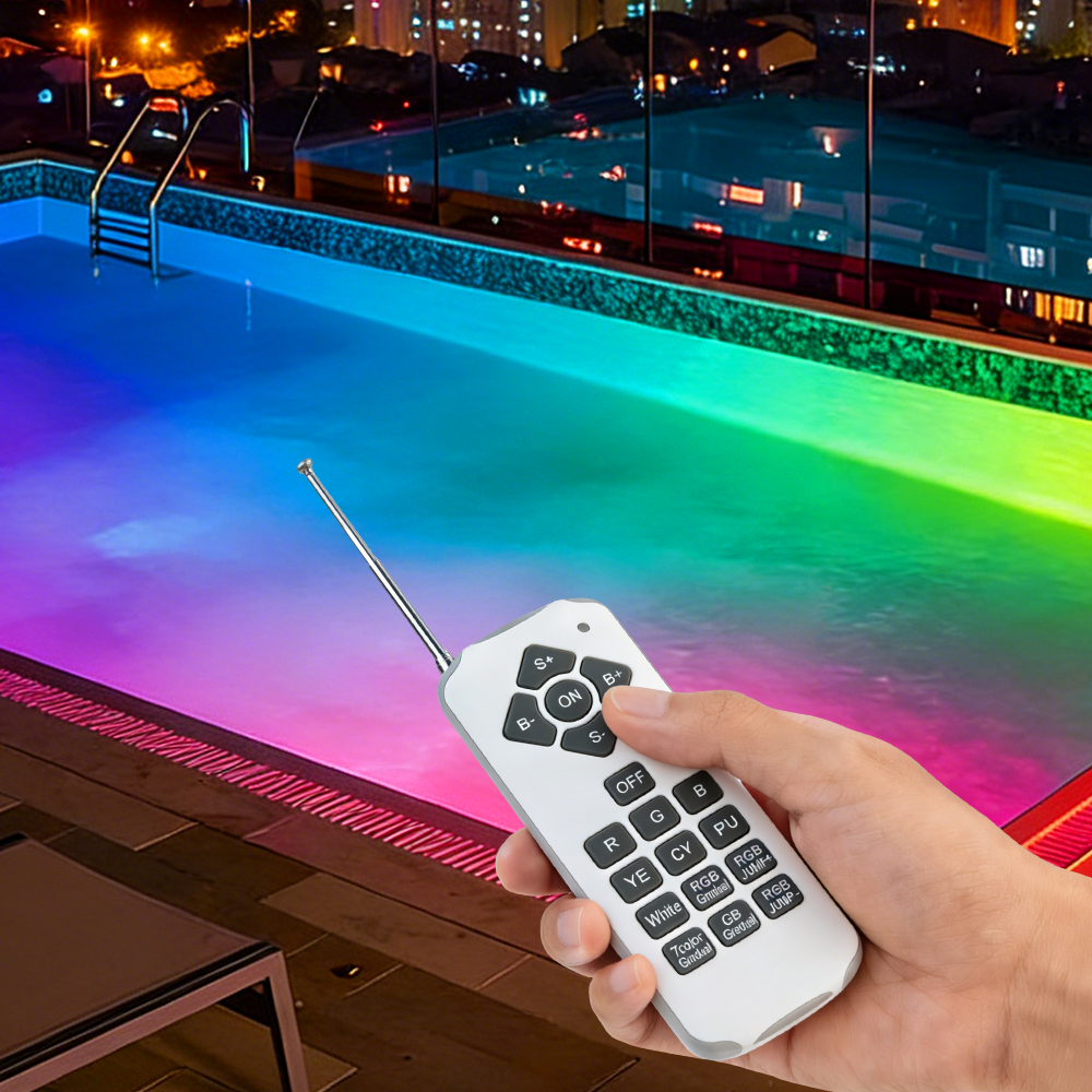 2 Wires Led Tech Stainless Steel Marine Grade Wall Swimming Pool Lights Led Underwater With Remote Controller