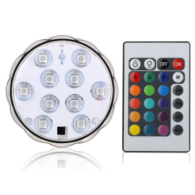 LED RGB Submersible Light With Magnet and Suction Cup Swimming Pool Light Underwater Tea Night Light for Pond