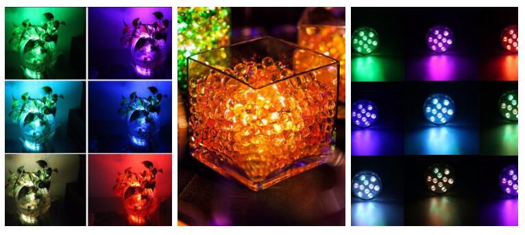 LED RGB Submersible Light With Magnet and Suction Cup Swimming Pool Light Underwater Tea Night Light for Pond