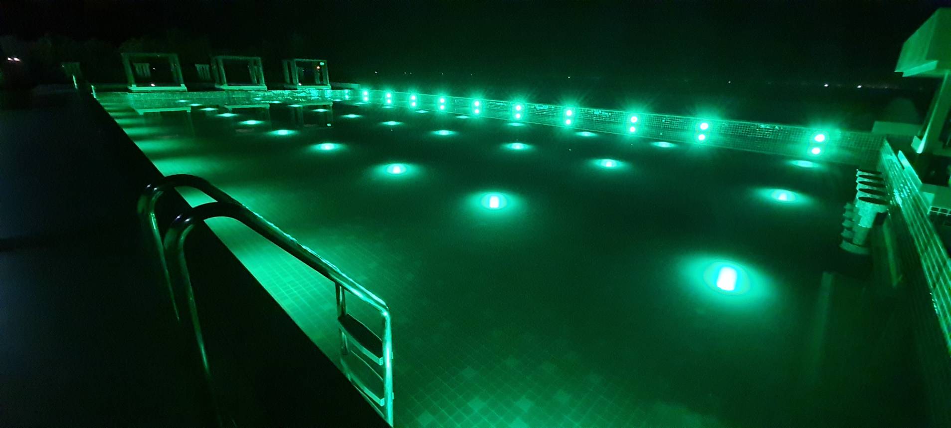 Hotel fountain lighting display night view